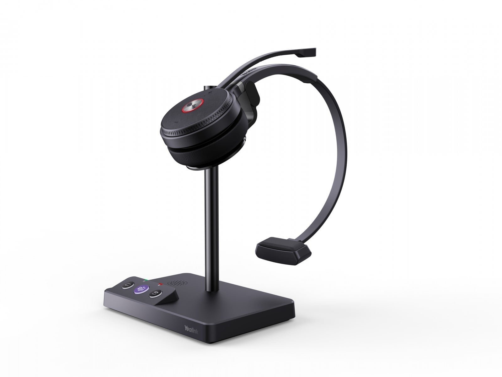 Yealink WH62 Mono Teams Sans fil Arceau Bureau/Centre d'appels Micro-USB Socle de chargement Noir