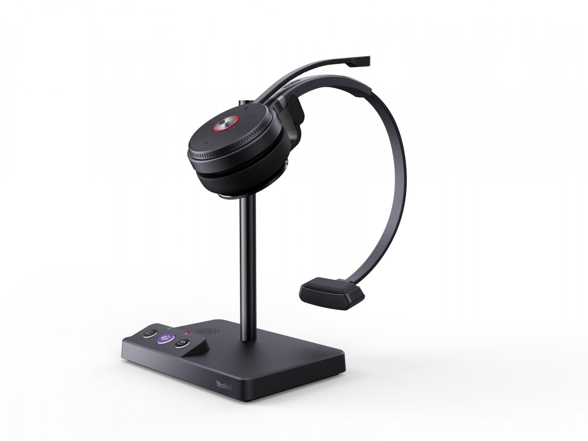 Yealink WH62 Mono Teams Sans fil Arceau Bureau/Centre d'appels Micro-USB Socle de chargement Noir