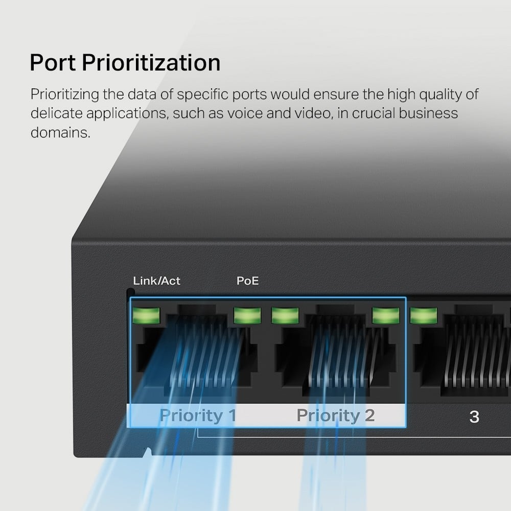 Mercusys MS110P commutateur réseau Géré Fast Ethernet (10/100) Connexion Ethernet, supportant l'alimentation via ce port (PoE) Noir
