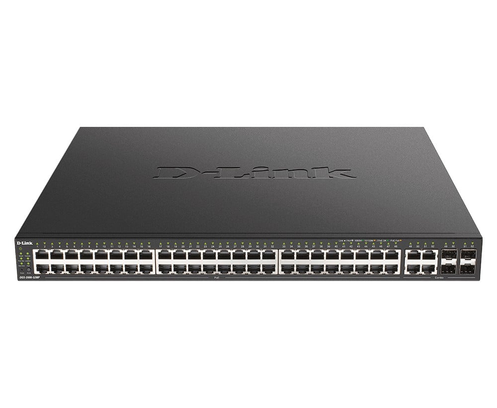D-Link DGS-2000-52MP commutateur réseau Géré L2/L3 Gigabit Ethernet (10/100/1000) Connexion Ethernet, supportant l'alimentation via ce port (PoE) 1U Noir
