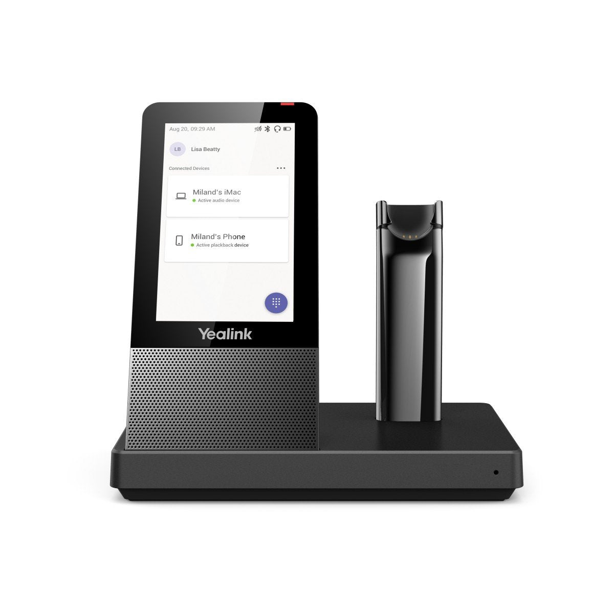 Yealink WH67 UC Sans fil Crochets auriculaires, Arceau, Minerve Bureau/Centre d'appels Bluetooth Socle de chargement Noir