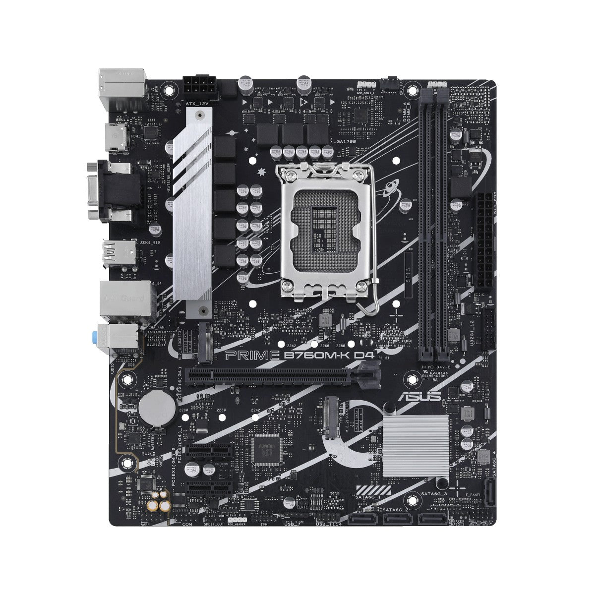 ASUS PRIME B760M-K D4 LGA1700 microATX MB 2xDDR4 4xSATA 2xM.2 1xD-Sub 1xHDMI 2.0