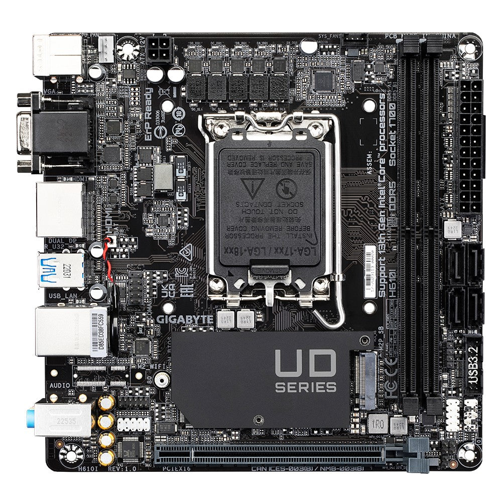 GIGABYTE H610I carte mere Intel H610 Express LGA 1700 mini ITX