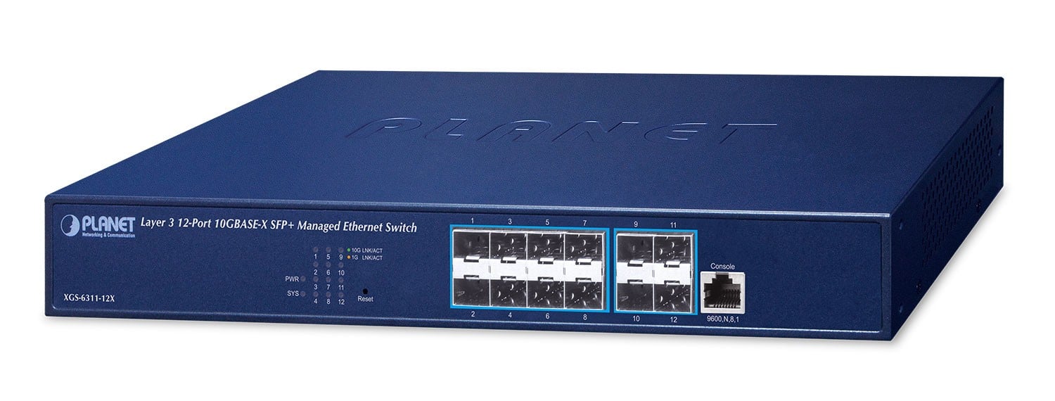 PLANET XGS-6311-12X commutateur réseau Géré L3 1U Bleu