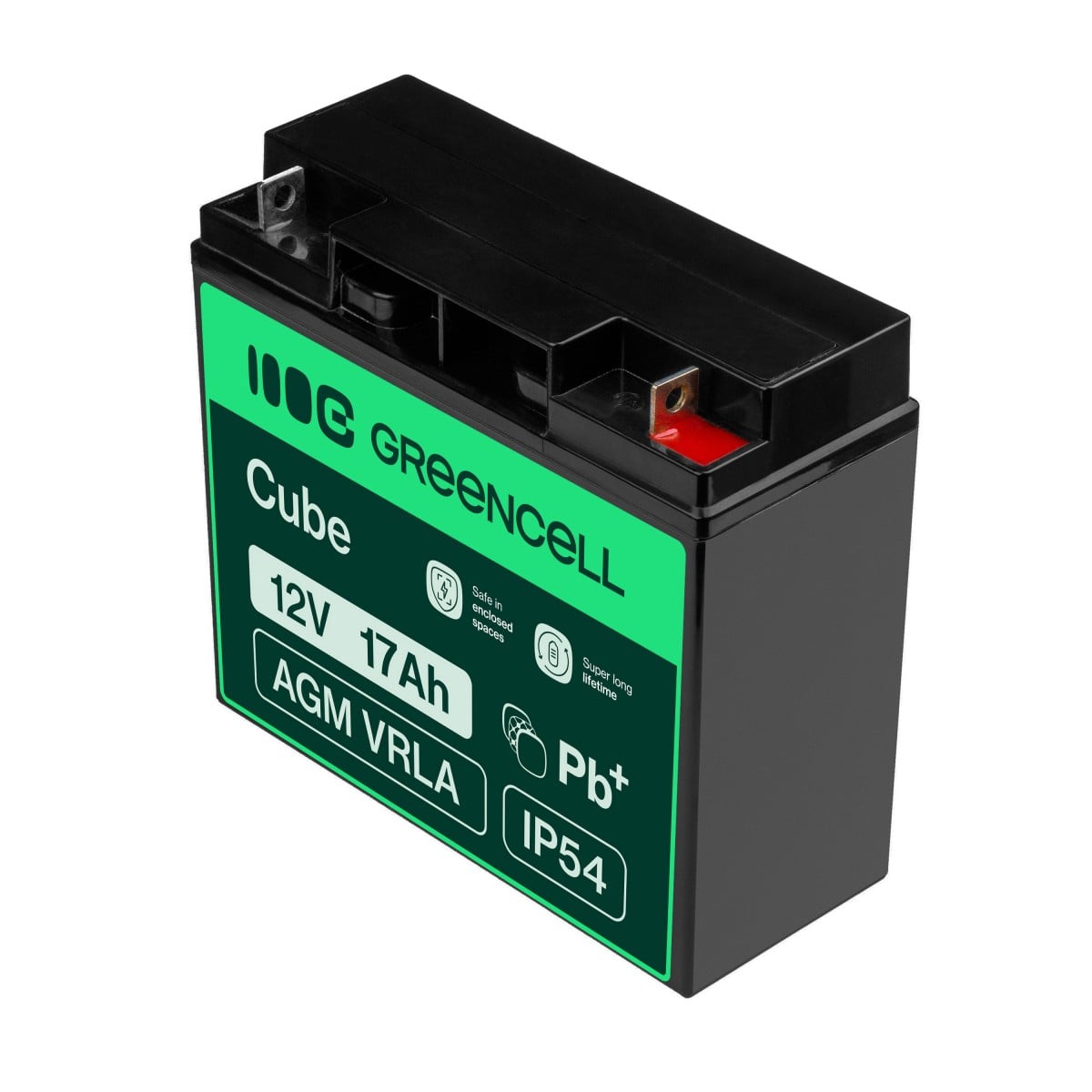 Green Cell AGM Battery Lead Acid VRLA 12V 17Ah for motor boats and electric - Battery - 17.000 mAh