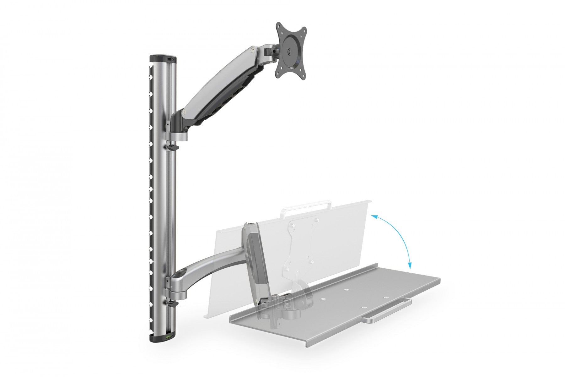 "Digitus DA-90354 support d'écran plat pour bureau 68,6 cm (27"") Mur Argent"