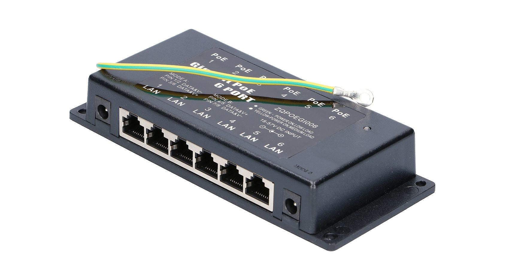 Extralink Injecteur PoE Gigabit a 6 ports | 6x 1000Mb/s RJ45