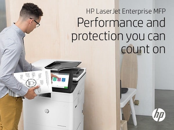 HP LaserJet Enterprise MFP M635fht MFP Mono laser 216x864mm A4 61ppm Copy 61ppm Print 1200sheets USB LAN