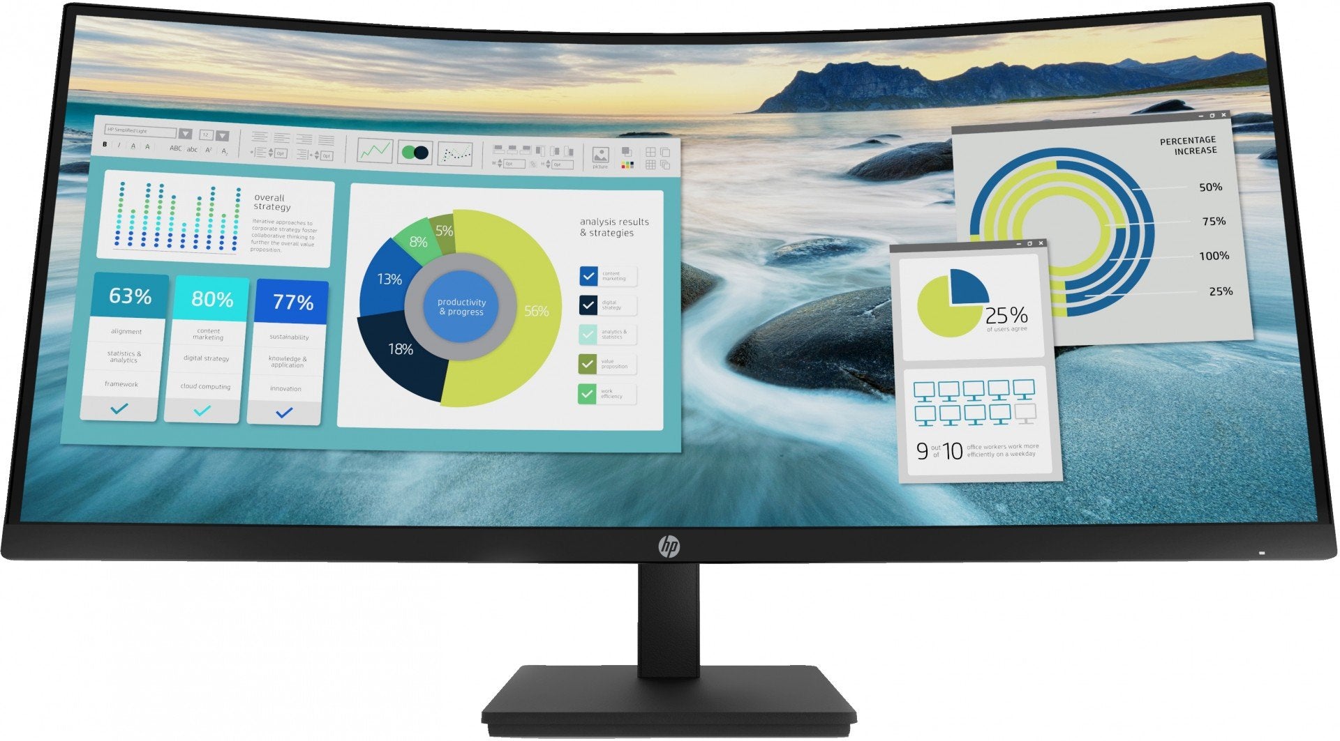 HP Écran incurvé P34hc G4 WQHD 34p WQHD 3440x1440 HDMI USB-C USB port USB hub DisplayPort 3/3/0