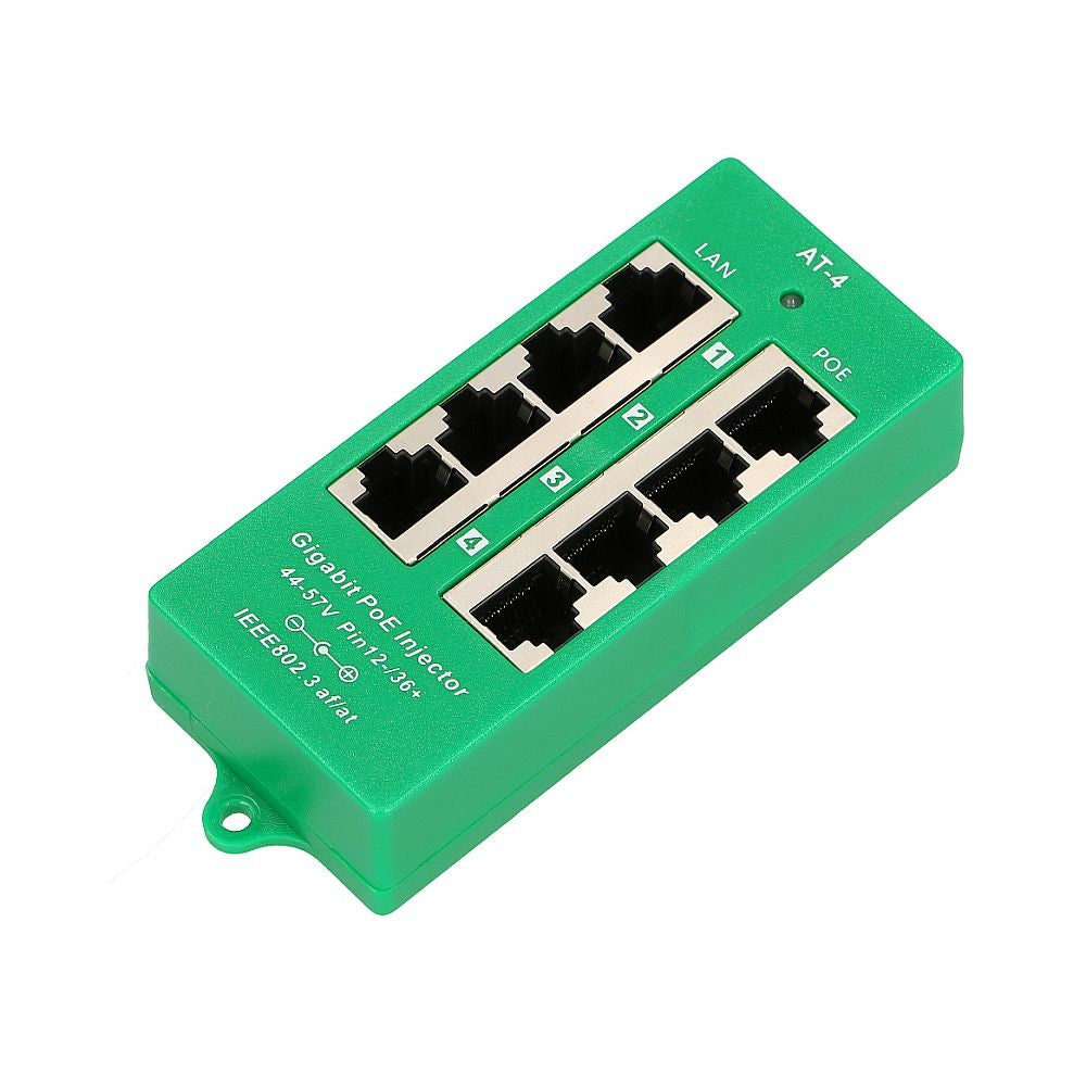 Extralink Injecteur PoE Gigabit 4 Ports | Actif, 4 ports Gigabit 802.3at/af, Mode A