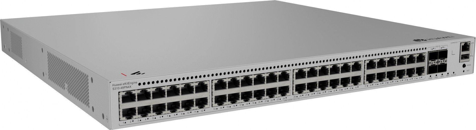 HUAWEI S310-48PN4X 48x10/100/1000/2.5GBASE-T ports 360 W PoE+ 4x10GE SFP+ ports built-in AC power eKit