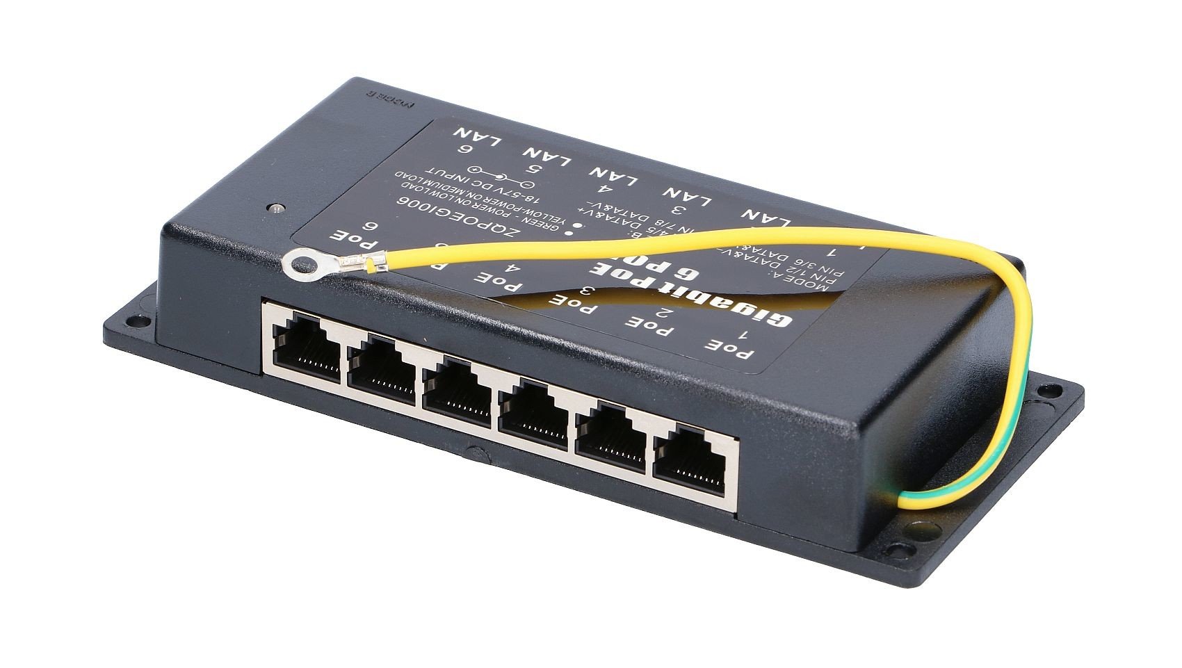 Extralink Injecteur PoE Gigabit a 6 ports | 6x 1000Mb/s RJ45