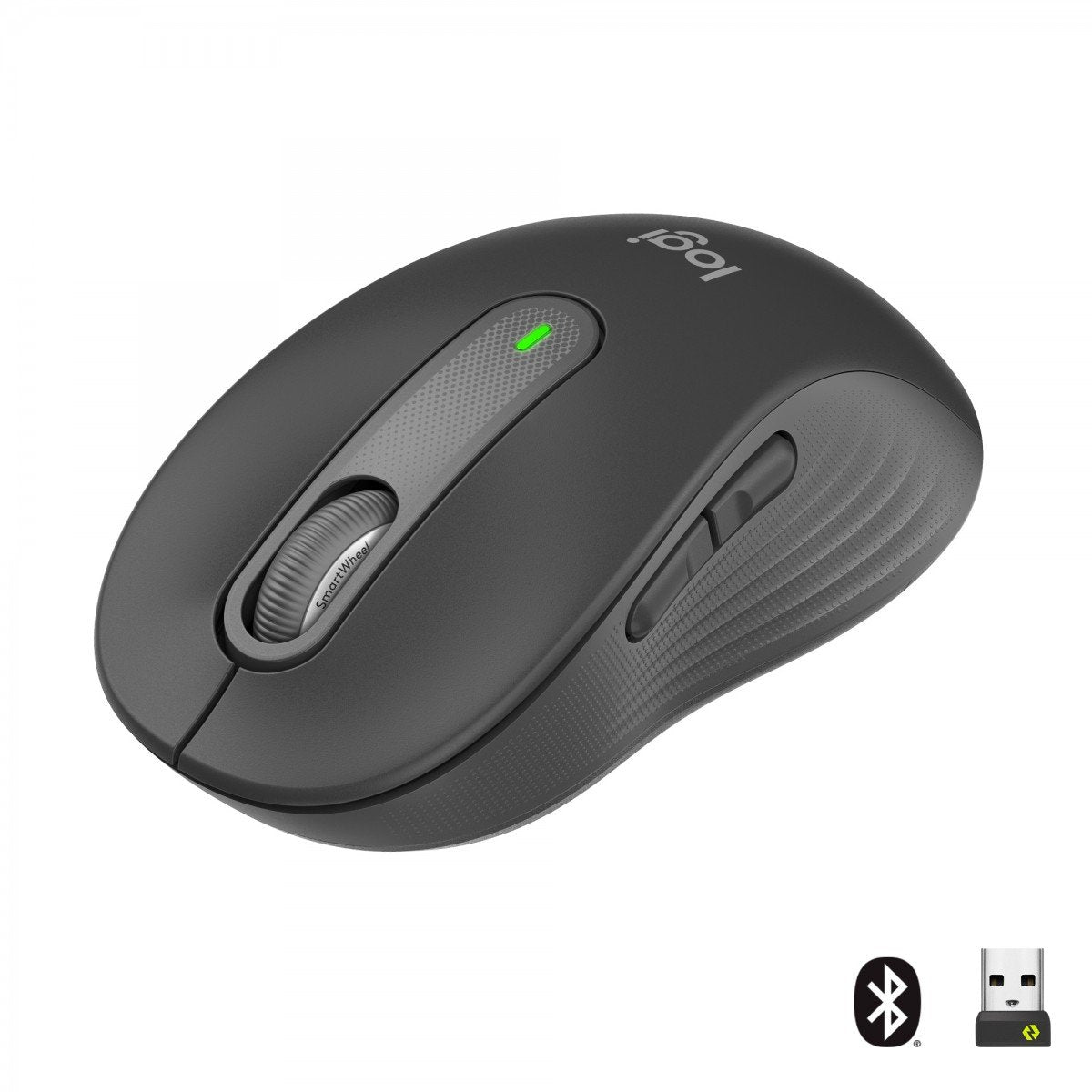 LOGITECH Signature M650 Mouse optical 5 buttons wireless Bluetooth 2.4 GHz Bolt USB receiver graphite