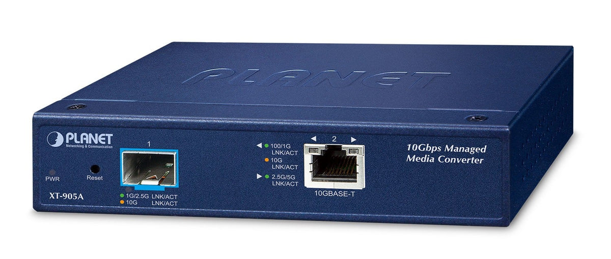 Planet XT-905A Commutateur Réseau SFP+ a Fibre Optique 1 Port Boîtier Métallique Bleu