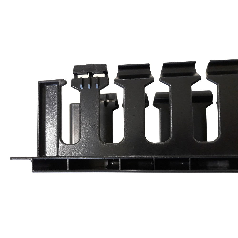 "Techly I-CASE CABLE-FR2 Organisateur de câbles 2U pour armoires rack 19"" avec couvercle, noir"
