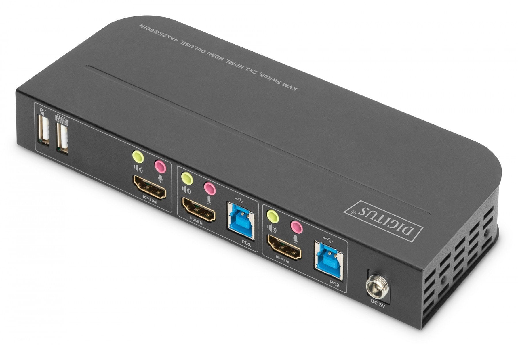 Digitus DS-12874 commutateur écran, clavier et souris Noir