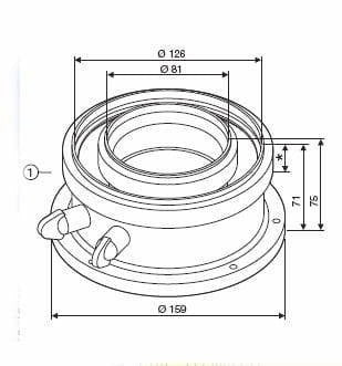 JUNKERS 7738112714 Adaptateur concentrique pour chaudiere air-gaz de combustion
