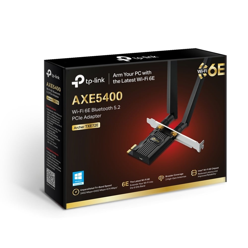 TP-LINK AXE5400 Tri-Band Wi-Fi 6E Bluetooth PCI Express Adapter