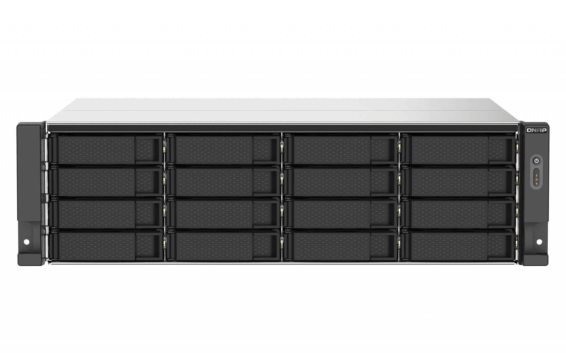 QNAP 16-bay Rackmount NAS AMD Ryzen V1000 series V1500B 4C/8T 2.2GHz 16Go DDR4 RAM 2x2.5GbE LAN optional 10GbE & M.2 NVMe/SATA