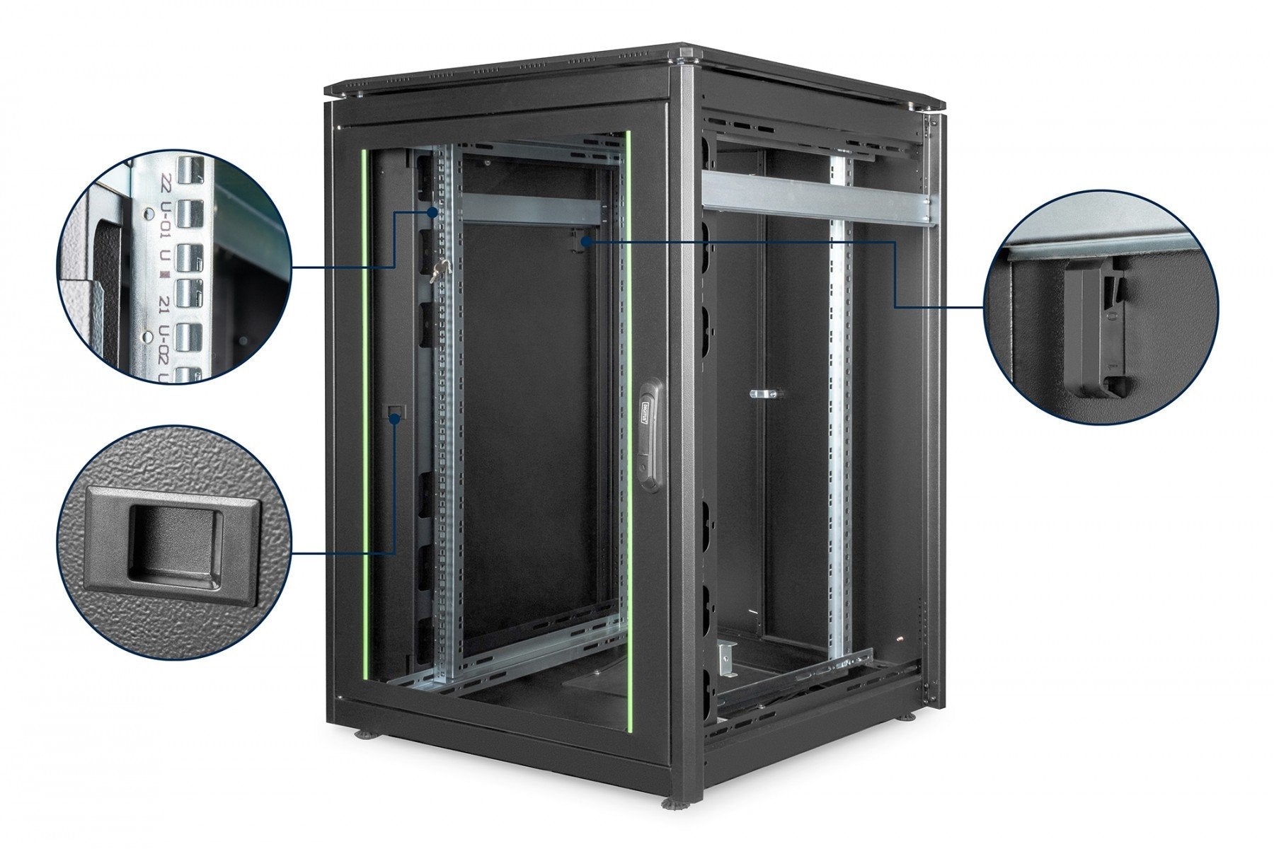 Digitus Armoire réseau de série Unique - 800 x 800 mm (lxp)