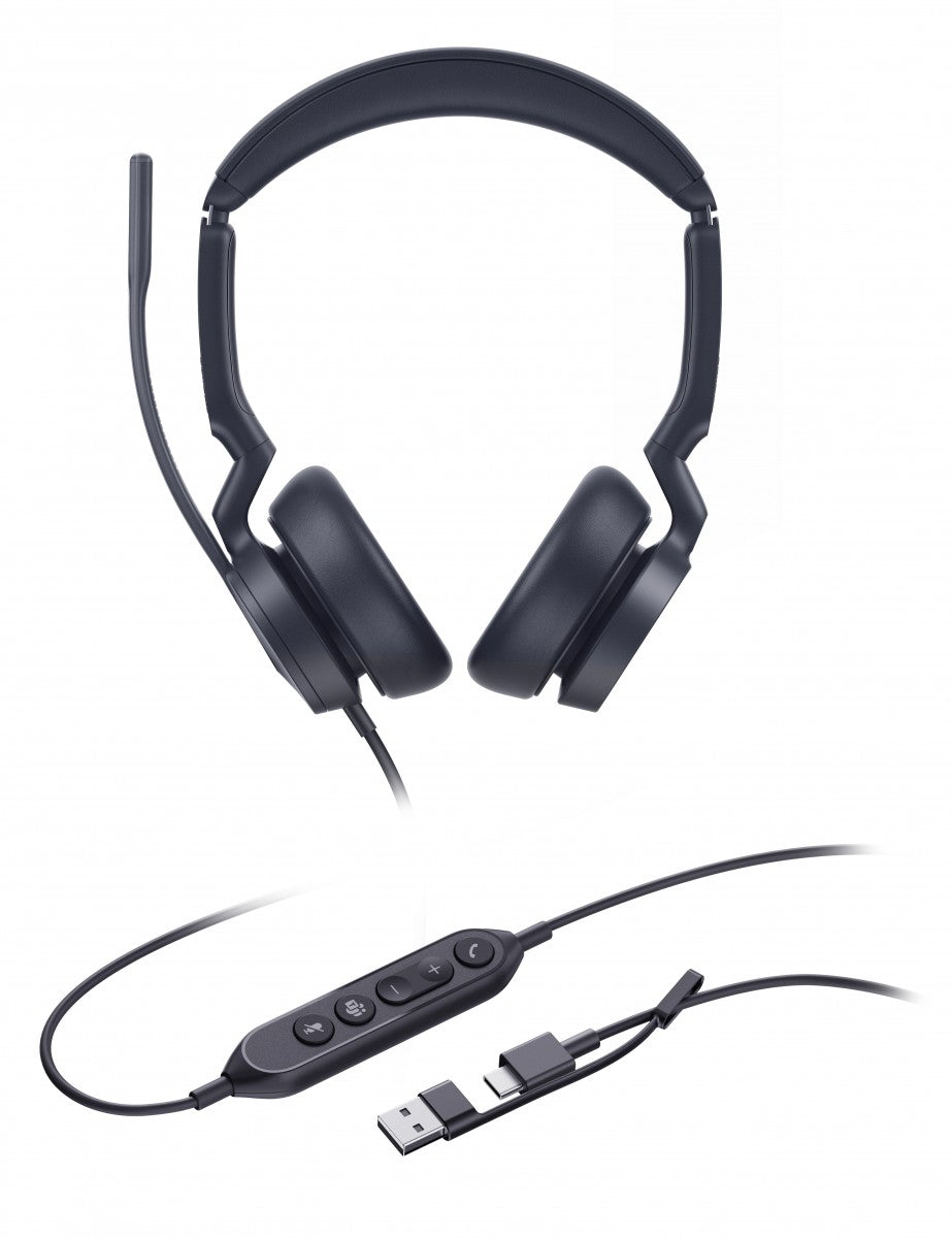Yealink UH46 Dual Teams USB-C/A Avec fil Arceau Bureau/Centre d'appels USB Type-C / USB Type-A Noir
