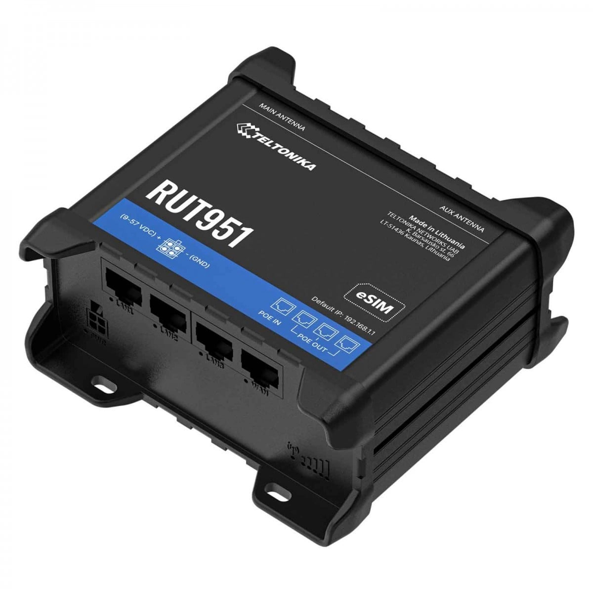 TELTONIKA NETWORKS RUT951 POE+ DUAL SIM eSIM 4G/LTE/3G/2G WiFi Router