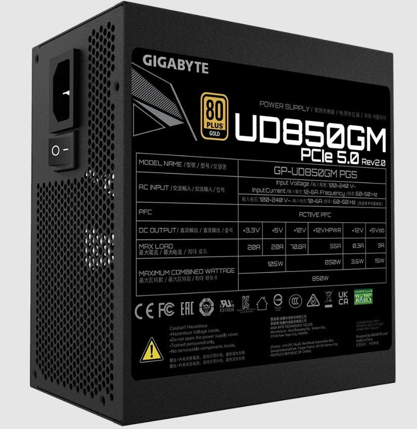 GIGABYTE UD850GM PG5 V2 unité d'alimentation d'énergie 850 W 20+4 pin ATX Noir