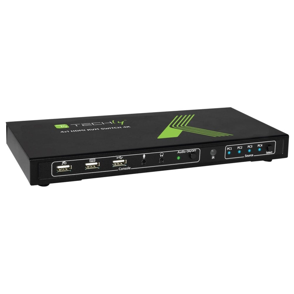 Techly IDATA KVM-HDMI4U Commutateur KVM 4x1 HDMI/USB 4K60Hz avec USB 2.0