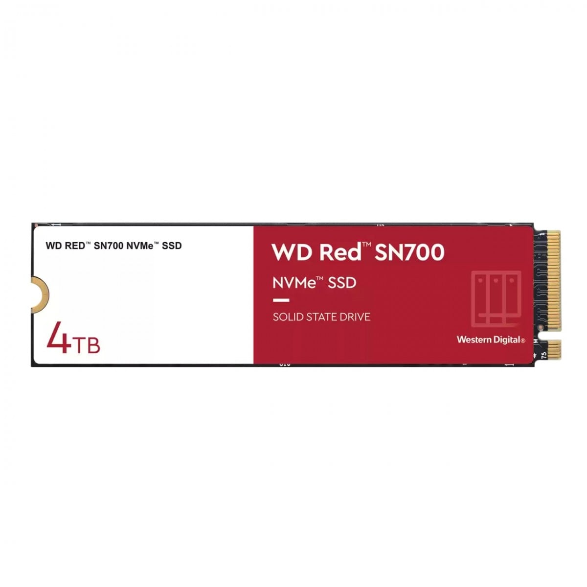 WD Red SSD SN700 NVMe 4To M.2 2280 PCIe Gen3 8Gb/s internal drive for NAS devices POWERED BY SANDISK