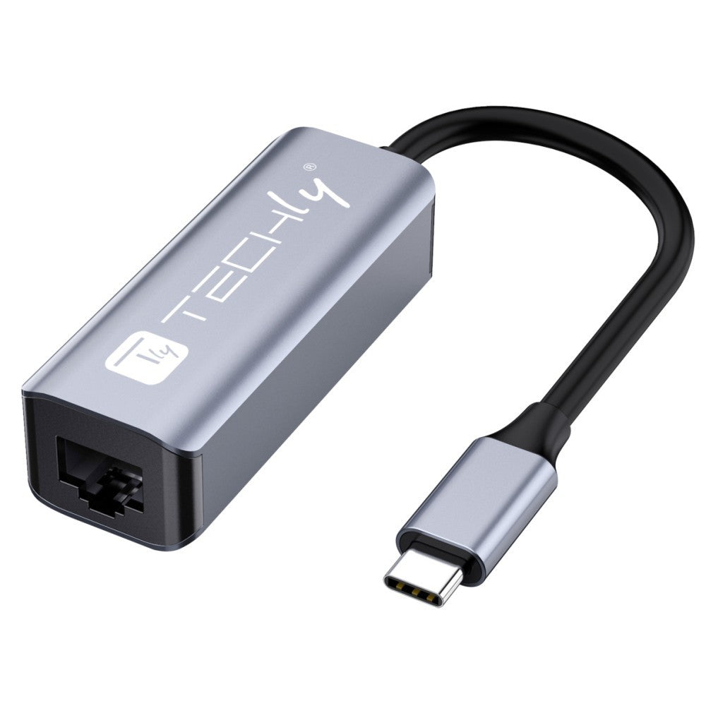 Techly IDATA USB-ETGIGA-CA Carte/Adaptateur réseau USB-C vers RJ45 Gigabit Ethernet