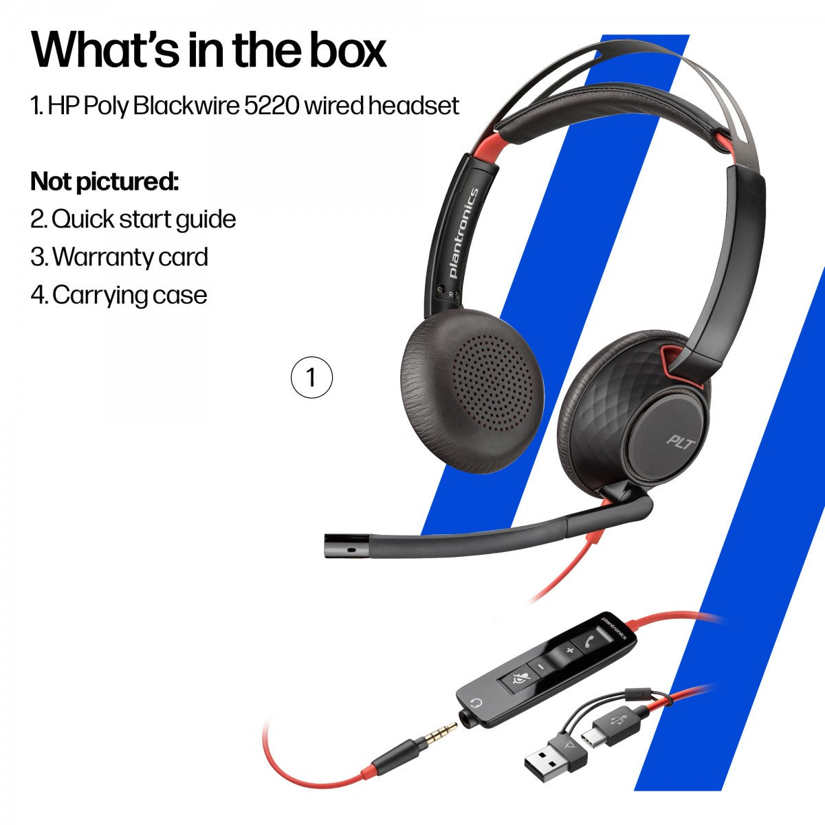 HP Poly BW 5220 USB-C HS +3.5mmP +USB-C/A