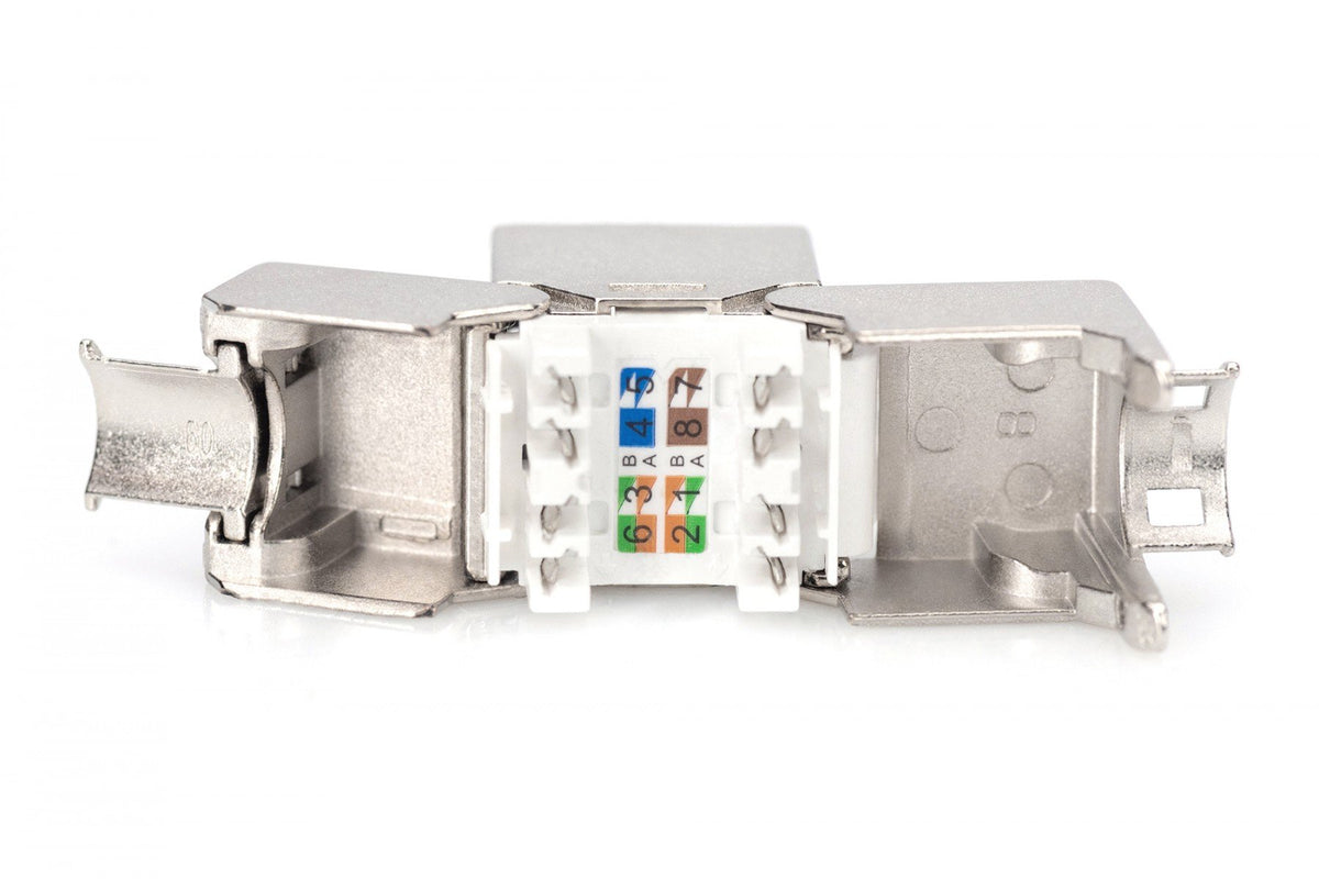 DIGITUS Module Keystone CAT 6 - blindé - Plat - Argent - RJ-45 - RJ-45 - Femelle - Femelle