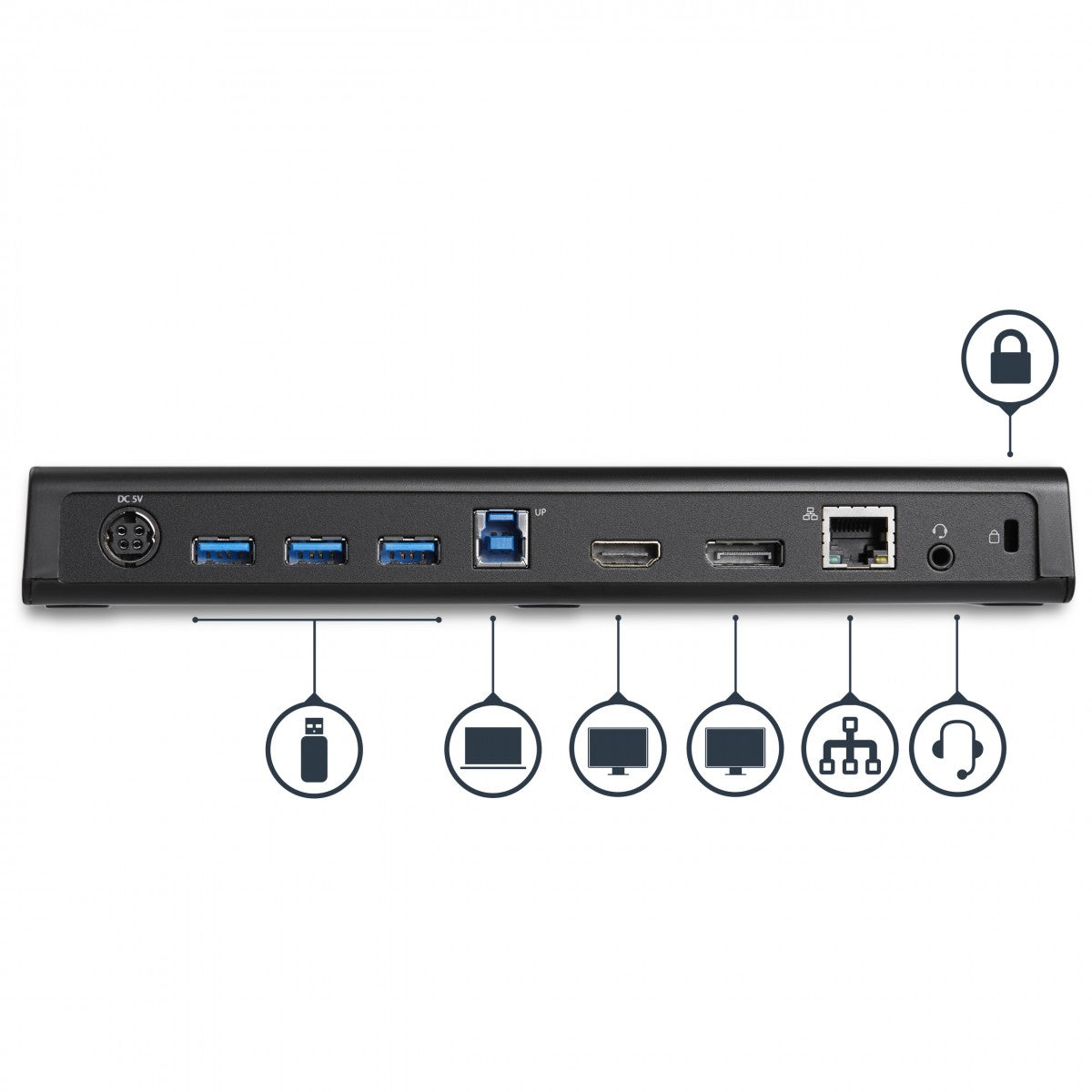 4K Laptop Docking Station DP HDMI USB 3