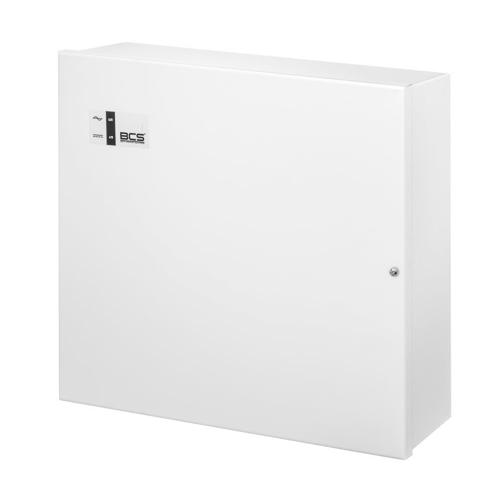 BCS BCS-F Boîtier mural en acier blanc 300x320x90mm avec détection d'ouverture et espace pour batterie