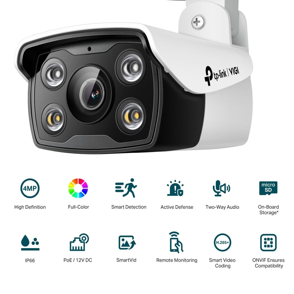 TP-LINK VIGI C340 2.8MM 4MP Outdoor Full-Color Bullet Network Camera 2.8mm