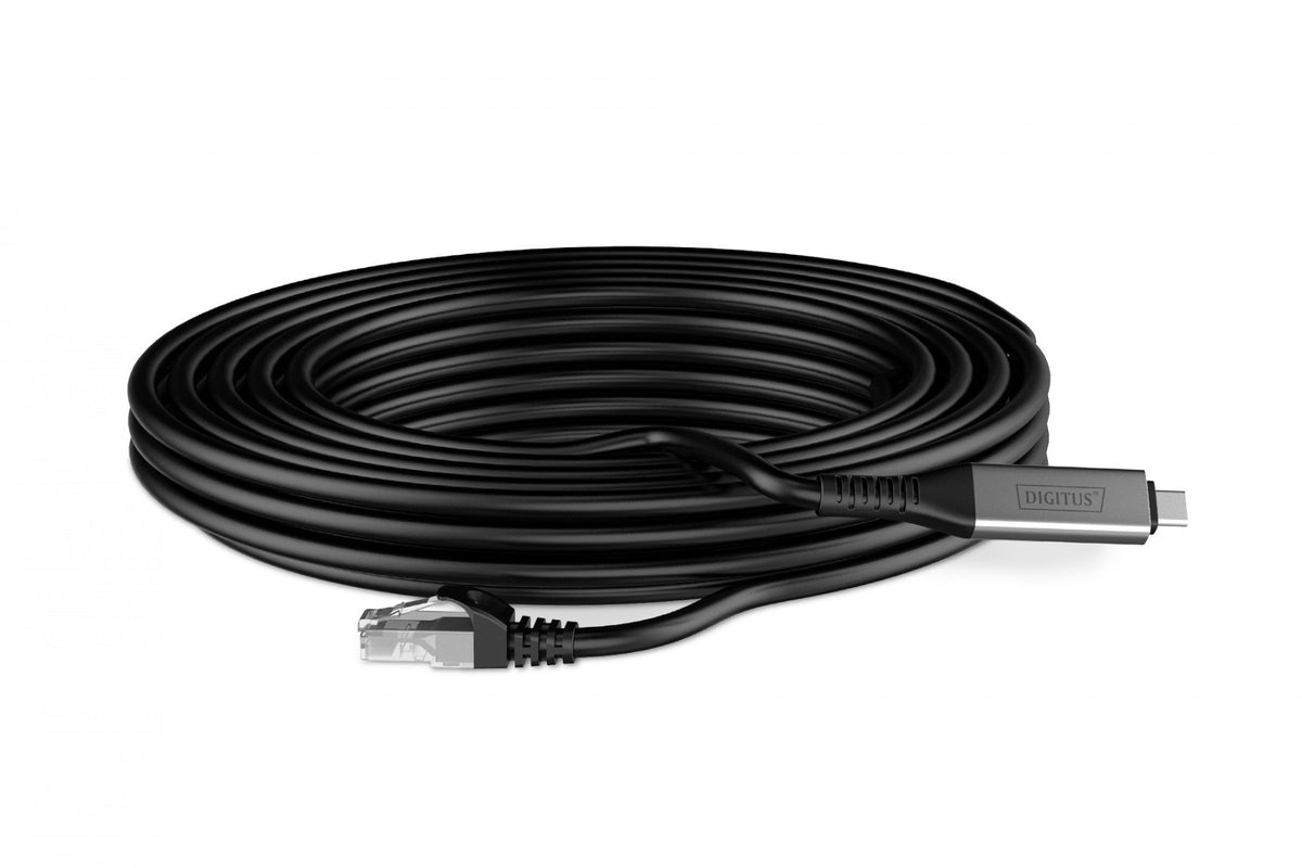 Câble adaptateur USB-C vers RJ45 Cat. 6A S/FTP, 1 Gbit/s, USB 3.2 Gen1, LSZH, 5 m
