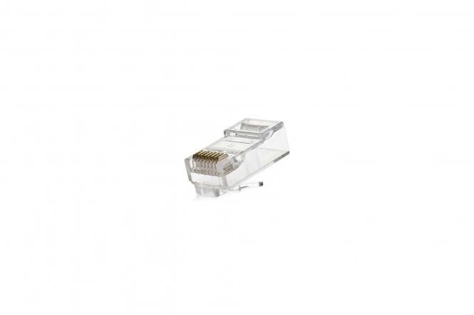 RJ12 Modular plug (6P6C), unshielded, stranded cable, 100 pieces