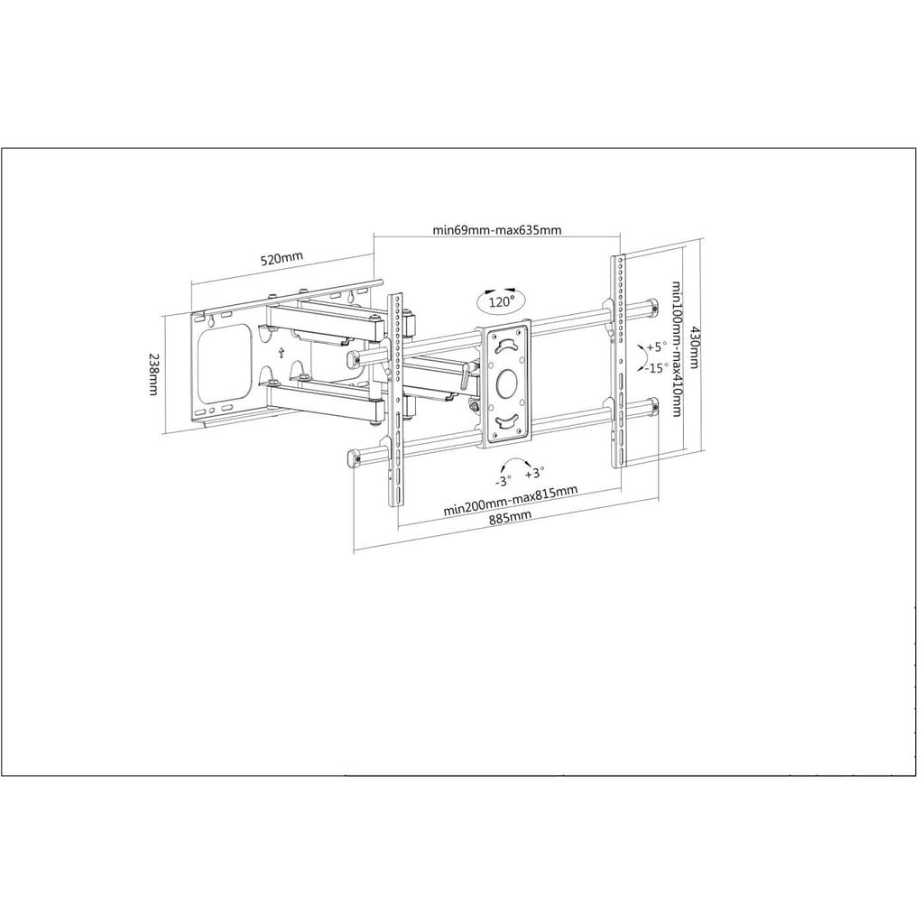 "Manhattan 461290 Bras de montage mural LCD 37-90"" Full Motion"