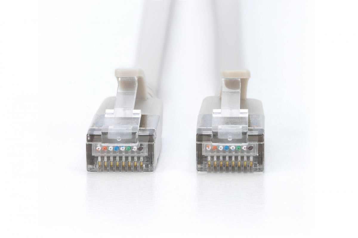 Câble patch RJ45-RJ45 slim, Cat. 6A, F/FTP, AWG 32/7, LSOH, 10 m, gris