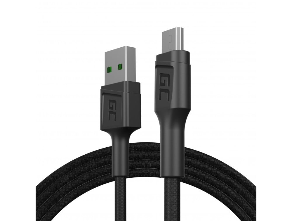 Green Cell KABGC20 câble USB 1,2 m USB 2.0 USB A Micro-USB B Noir