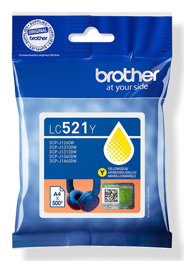 BROTHER Yellow ink cartridge yield up to 500 pages