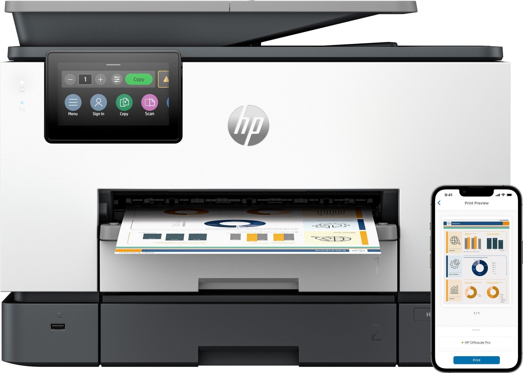 HP 4U561B#686 OfficeJet Pro 9130b Imprimante Couleur Tout-en-Un Sans Fil