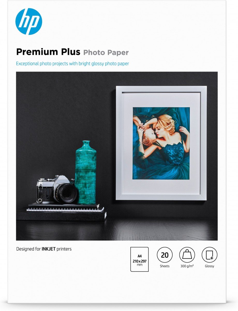 HP original CR672A Premium Plus Glossy Photo Paper CR672A white 300g/m2 A4 20 sheets 1-pack