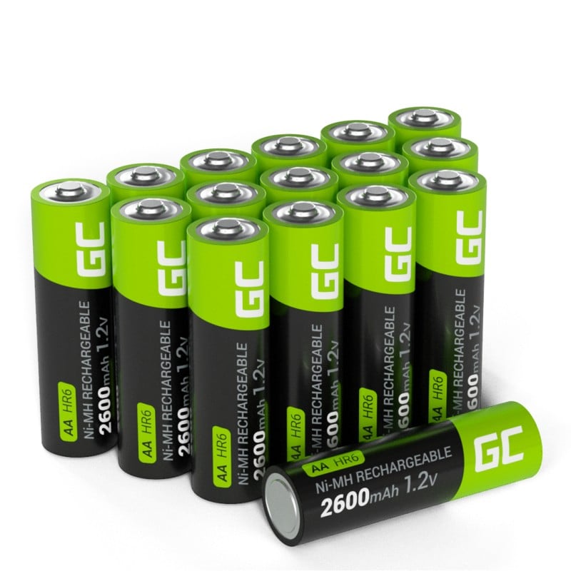 Green Cell GR10 Piles rechargeables 16x AA R6 Ni-MH 2600mAh