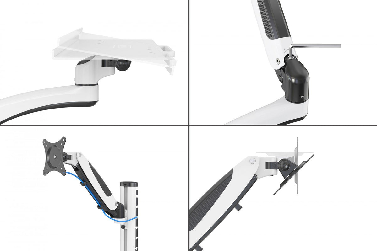 "Digitus DA-90451 support et équerre de station de travail/PC tout en un 8 kg Noir, Blanc 81,3 cm (32"")"