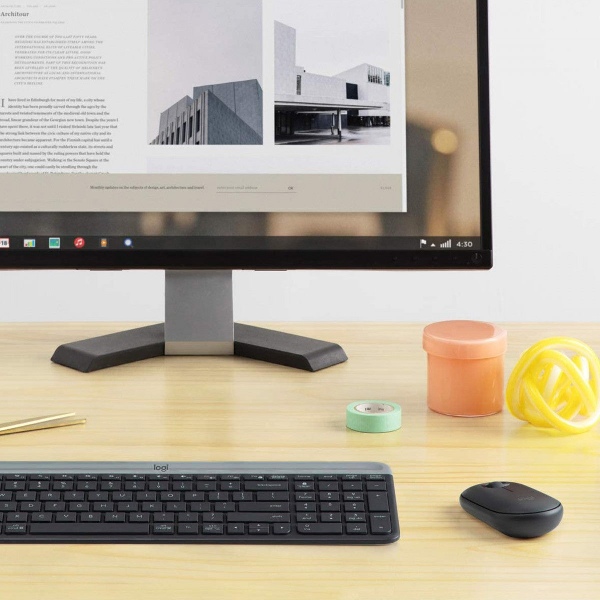 Logitech Slim MK470 clavier Souris incluse Universel RF sans fil QWERTZ Suisse Graphite
