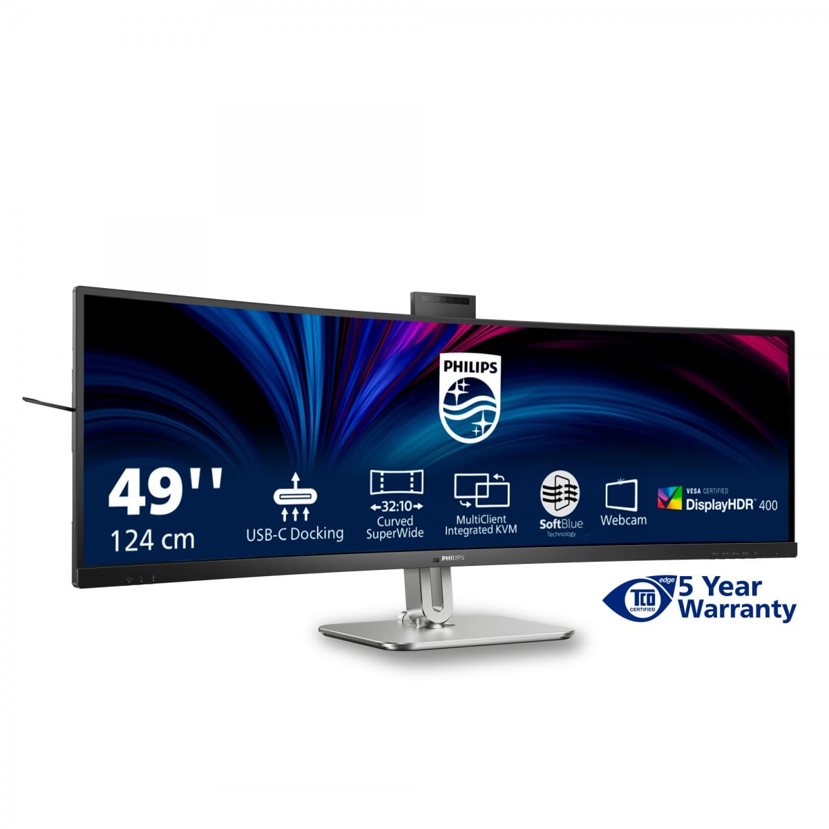 PHILIPS 49B2U6900CH/00 48.8p 5120x1440 VA Curved 1800R H/A 130mm SUPERWIDE USB-C 75Hz DP 2xHDMI USB HUB SPEAKERS