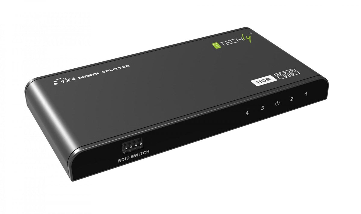 Techly IDATA HDMI2-4K4HDR Répartiteur HDMI 2.0 4K@60Hz 1x4 Actif HDR EDID