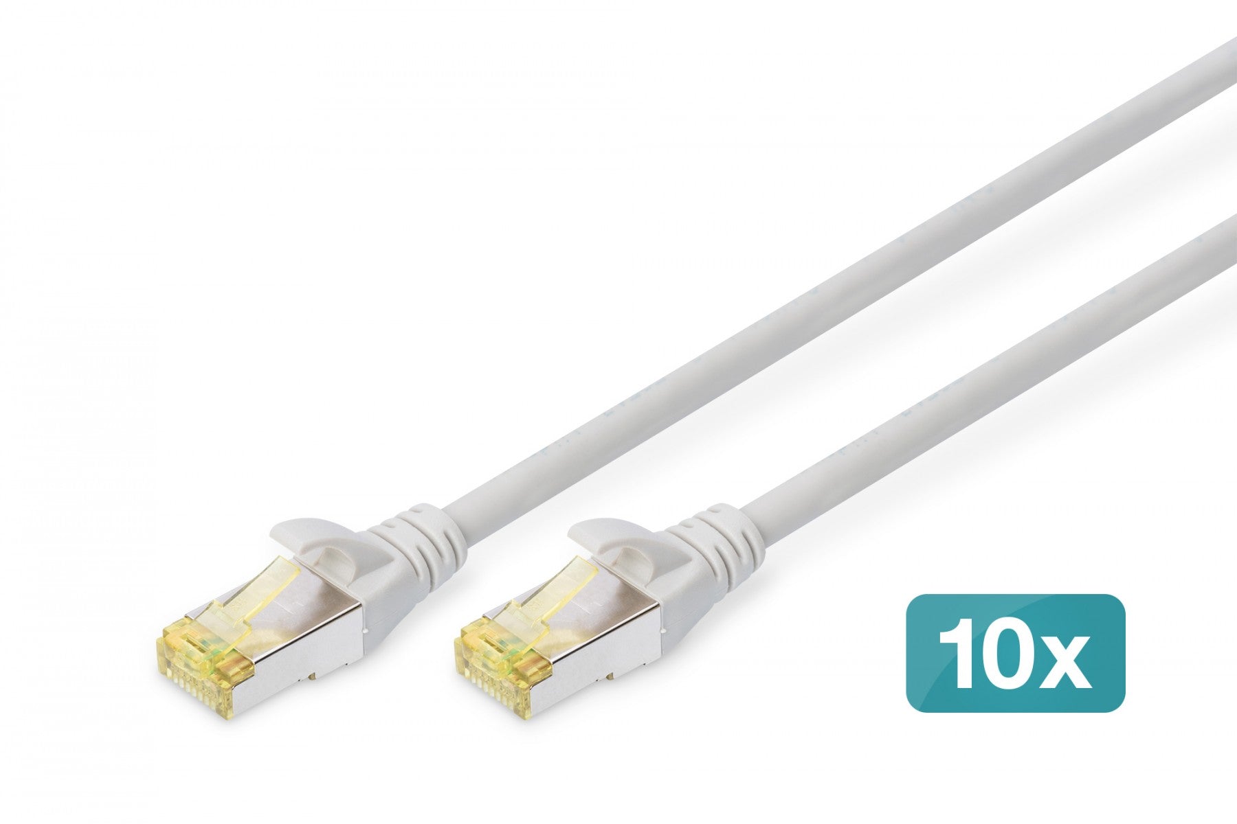 Câble de brassage (patch cord) RJ45-RJ45, cat.6A, S/FTP, AWG 26/7, LSOH, 0.5m, gris, 10 pieces
