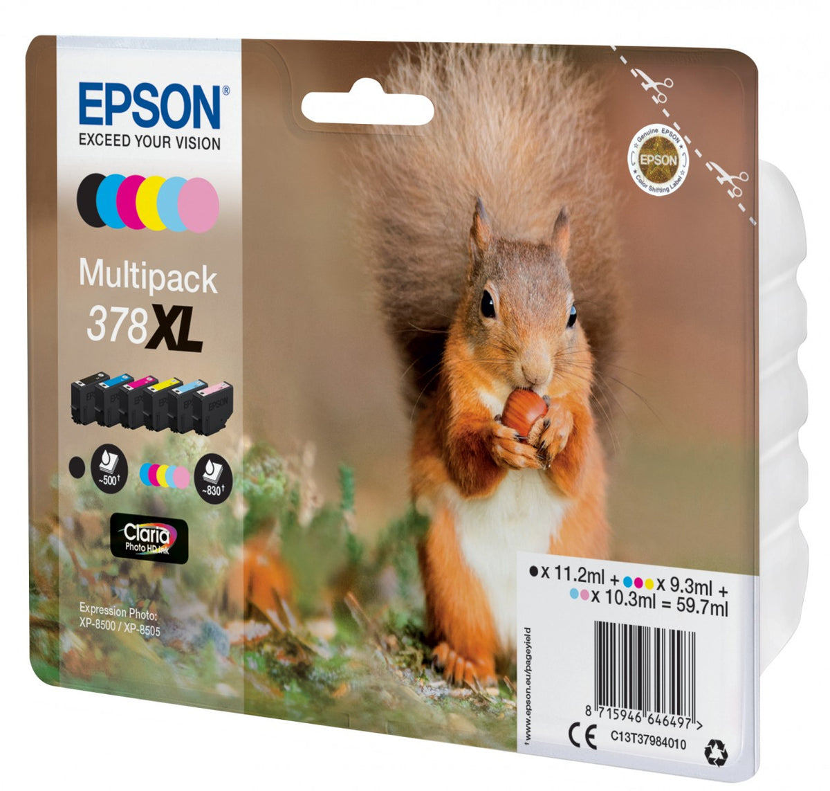 EPSON 1LB Multipack 6-farbig 378XL Squirrel Clara Phto HD Ink